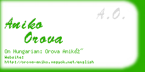 aniko orova business card